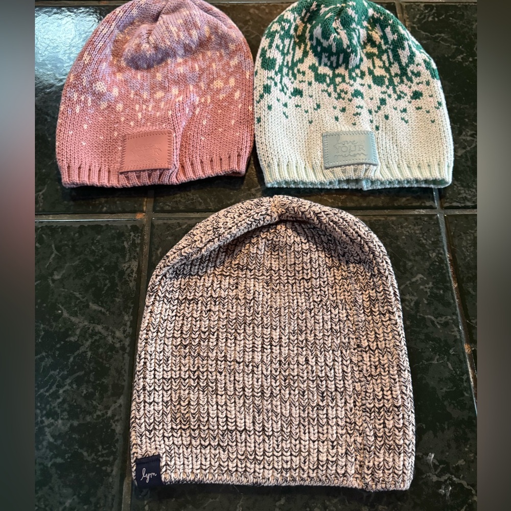 Love Your Melon speckled beanie trio